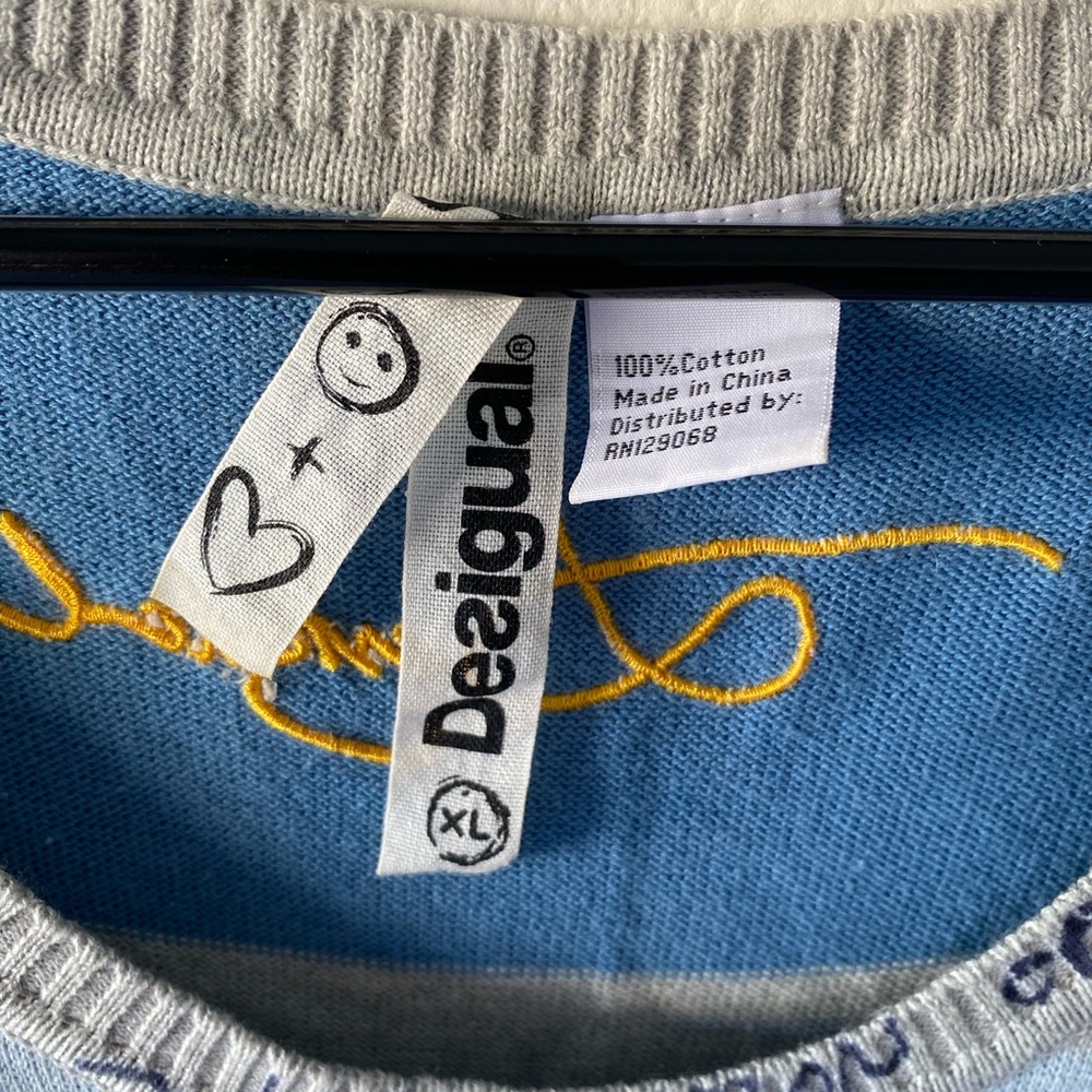 Desigual Sleeveless Midi Blue Dress